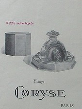 PUBLICITE CORYSE PARFUM YLANGA FLACON COFFRET PARIS DE 1926 FRENCH AD PUB RARE