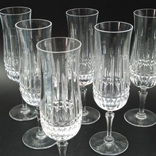 SÈVRES - 6 FLÛTES À CHAMPAGNE EN CRISTAL Modèle SAVANNAH 