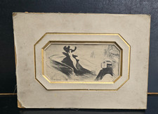 EDGAR CHAHINE AQUATINTE EAU FORTE INTITULE LA PROMENADE