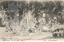Nouvelle Calédonie - Une scène de Cannibalisme - Ed. A. Bergeret