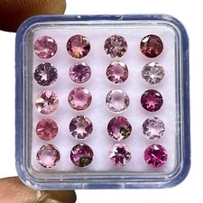 20 Pièces Naturel Tourmaline 4mm Coupe Ronde Rose Couleur Ample Gemmes 4.84 Cts