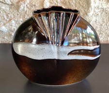 Yves Mohy (1928-2004), Superbe Vase , Porcelaine , Virebent , XX°, haut 18,5 cm