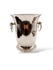 Seau à champagne en métal argenté anses anneaux - 671008