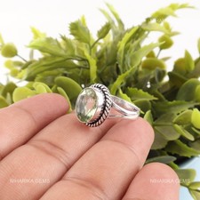 925 Argent Sterling Vert Gemme