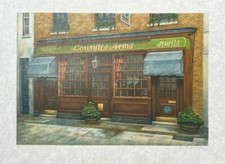 André Renoux Original Signed Lithograph Irish Pub Lowndes Arms