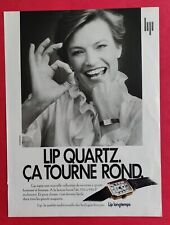 Publicité de presse: Montre LIP à QUARTZ Ca tourne rond LIP Longtemps 1982