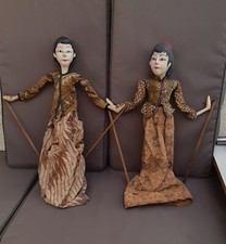 Lot De 2 Marionnettes thaïlandaise, Collection vintage, femme Nang Yai, Coffret