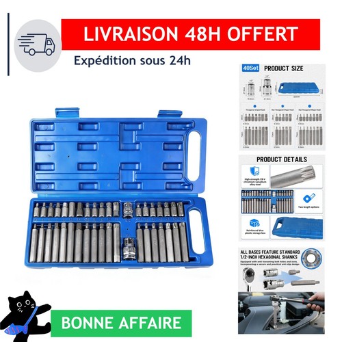 Coffret douille torx male - douille,