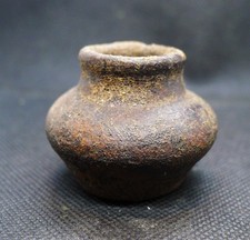 Ancien Pot Médicinal Ancien Onguent Terre Cuite Thaïlande Sukhotai Poterie Thai