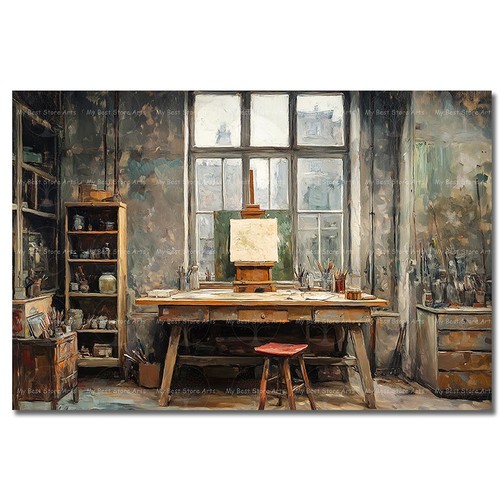 Artist studio art print - art,