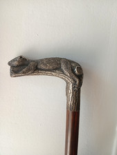 Canne FAYET écureuil en bronze fût en fibre de carbone plaqué macassar