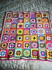 couverture carrés granny, 70x70 cm, neuve, fait main