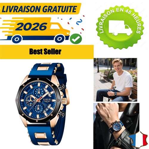 Montre homme lige chronographe - montre,