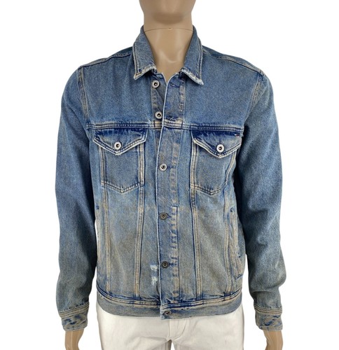 Veste biker distress jean - veste,