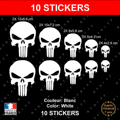 Stickers punisher blanc - stickers,