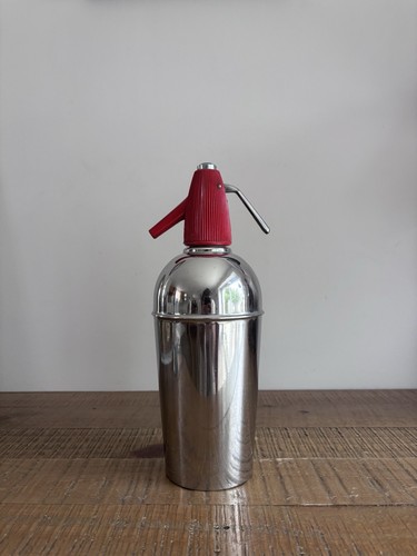 Ancien siphon inox rouge - inox,