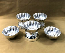 8 coupelles rince doigt polylobé CHRISTOFLE métal argenté Table Coupe Service
