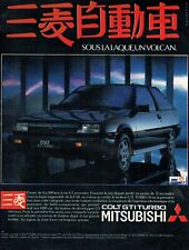 Publicité Advertising 01.25 1984   Mitsubishi  Colt  Gti Turbo