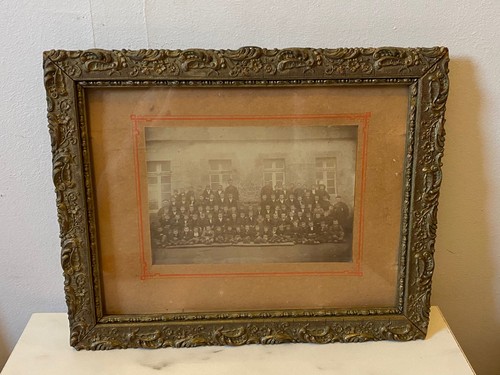 Ancien cadre bois stuc doré - ancien,