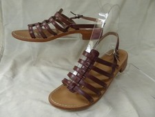 LES TROPEZIENNES Sandales spartiates plates CUIR marron T 41  très bon état