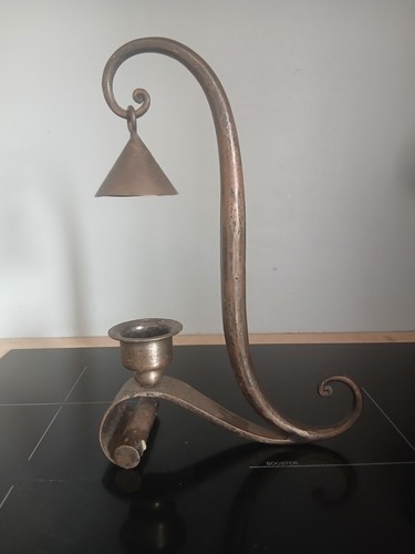 Bougeoir lampe fer forgé - forgé, art