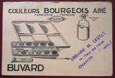 BUVARD - COULEURS BOURGEOIS AINÉ PALETTE PEINTURES PINCEAU M.LESTER CHARTRES 28