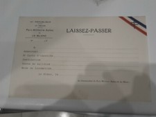 Laisser Passer FFI Maquis Ww2 Libération