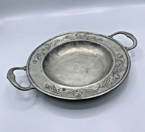 Plat rond ancien étain - ancien,