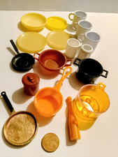 vaisselle - accessoires maison de poupée playmobil - barbie - 17 pièces mini