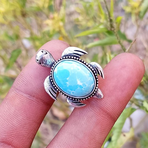 Calming larimar gemstone - larimar, 925