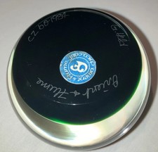 ancien presse papiers en verre Vintage Collectible Signed