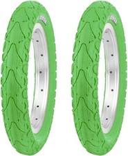 2 pneus vélo vert  KENDA 12"  12 1/2 x 2 1/4 etrto 62-203 + 2 chambres à air