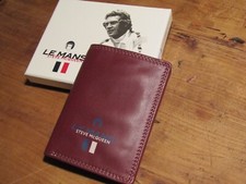 Portefeuille en cuir homme   STEVE McQueen   LE MANS  rouge foncé 13,5x10,2 cms