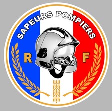 SAPEURS POMPIERS BLASON ECUSSON AUTOCOLLANT STICKER 8cmX8cm SA136