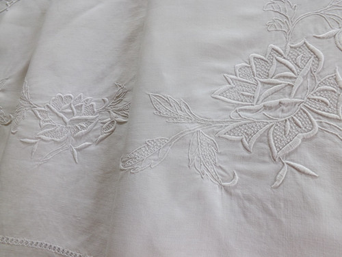 Beau drap brodé m x - drap,