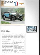feuille  21 / 29.7 VOITURE TIMBRES  HISPANO SUIZA