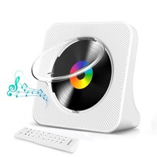 Lecteur CD Bluetooth Portable Lecteur Radio CD avec minuterie Lecteur USB/AUX...