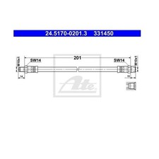 2 ATE Tuyaux De Frein Arrière Pour BMW 2500-3.3 3 5 6 7 8 Z1 Z3 STEYR Haflinger