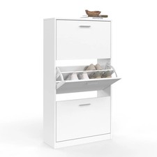 Meuble à chaussures 18 paires KLARK 3 portes blanc