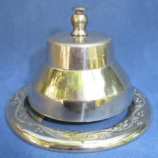 SONNETTE*** DE COMPTOIR, TABLE HÔTEL DESK BELL COUNTER MÉTAL ARGENTÉ COLORADO US