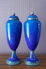 Paire de vases en faïence de SEVRES bleu camaïeu authentiques Paul MILLET