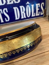 Vide poche en porcelaine bleu de four, et feuille d'or, A.Prévot, Limoges, XXe