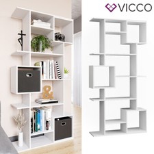 Bibliothèque cubes, séparateur de pièce, étagère sur pied, blanc, Vicco