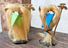 Les Shadok 2x Figurine Jim Shadok, Plombier vert, bleu, vintage, 1968 /1969 ORTF