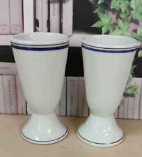 2 Mazagrans Porcelaine D'Auteuil Ligne Marine