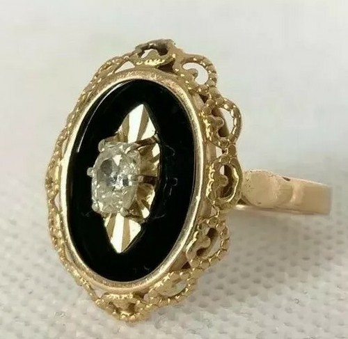 Bague ancienne jaune 18 - bague,