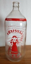 Bouteille de lait Fraisval, belle illustration, vintage pour déco. 