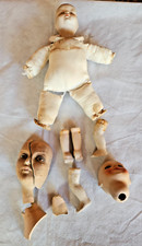 ANCIENS ELEMENTS DE POUPEE PORCELAINE PAPIER MACHE POUR PIECES OU A RESTAURER
