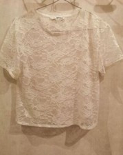 Blouse blanche dentelle polyester T34 Tally Weijl (2210215)