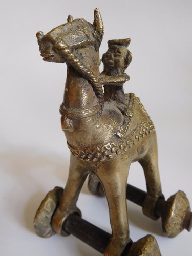Antique tribal brass metal toy - brass,